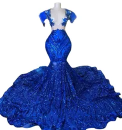 Blowly Royal Blue Prom Dress for Women Glam cekin czarne dziewczyny długie suknie wieczorowe sukienki urodzinowe szaty