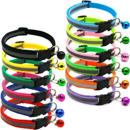 Dog Collars Leashes Reflective With Safety Locking Buckle 12 Colors Adjustable Puppy Kitten Collar Drop Delivery Home Garden Pet Su Dhujs