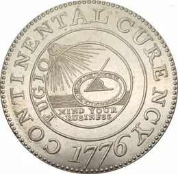 Arti e mestieri Stati Uniti 1 dollaro La valuta continentale 1776 Monete in argento placcato in ottone