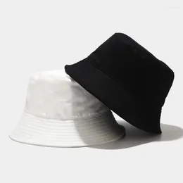 Berets Simple Unisex Reversible Women's Summer Bucket Hat Big 60cm Head Circumference UV Protection Cap Outdoor Sunscreen Panama