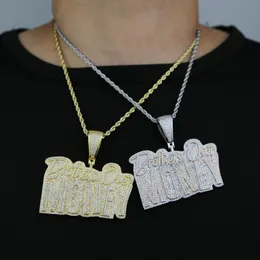 Beliebte Buchstaben-Anhänger-Halskette für Damen und Herren, bling 5A Kubikzirkon gepflastert, Hip Hop, bestes Geschenk, Schmuck