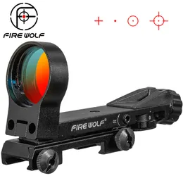 FIRE WOLF Multi Reticle Red Dot Sight Mirino Ottico 1X30 Reflex Sight con 4 Vari Reticolo Gun Scope Per La Caccia