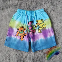 Shorts Masculino Tie Dye Dancing Bears Shorts Masculino Feminino 1 1 Calções de Cordão Estilo Verão de Alta Qualidade 230617