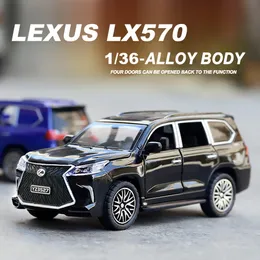 Diecast Model Car Car Toys 136 LX570 Children's Toy Model 4 Doors Can Open Metal Die-Casting Model Car Miniature Collector Car Boy Toy Gift 230617