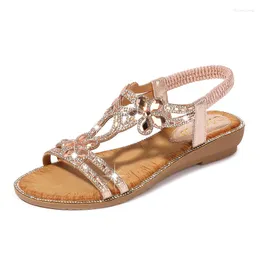 Fashion Style Frau Bohemian Sandals Diamonds Wedge Party Schuhe für Frauen Frauen Sommer Plüsch 5 's