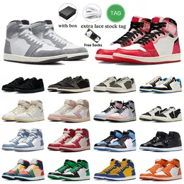 Box Jumpman 1 Basketball Shoes 1s Washed Heritage High OG Craft Sail White Cement Denim Lost Found Starfish 특허 자란 낮은 역 Mocha Olive Trainers Sneathers