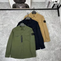 Designer stone pocket jackets island jacket long sleeve zipper Badges men tshirt casual coat windbreaker embrodiery mens shirts autumn coats Asian size m-3xl