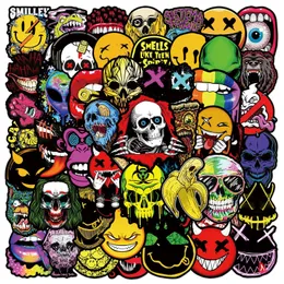 50pcs divertenti adesivi smorfie spaventosi creativi horror graffiti adesivi per bagagli fai da te laptop skateboard adesivi moto L50-371