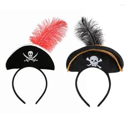 Articoli per feste Fascia per capelli da pirata di Halloween Cappello Corona Fascia per capelli Giorno dei morti Diademi e corone