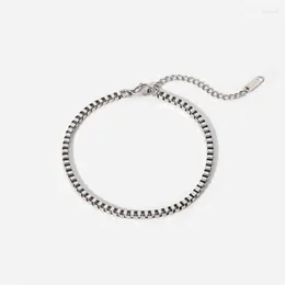 Link Bracelets Youthway Trendy Box Chain Stainless Steel Design Noble Pretty Bracelet For Men Women Jewelry Gift 2023