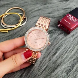 Wristwatches CONTENA Rose Gold Watch Women Watches Luxury Women's Rhinestone Ladies Clock Montre Femme Relogio Feminino