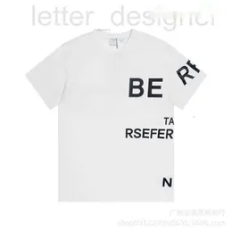 Erkek Tişörtleri Tasarımcı Marka Burbersys Giyim Tişört Online Mağaza O 23SS BU'nun Yeni Kişiselleştirilmiş Baskılı Yuvarlak Boyun High Street Casual'ın Doğru Versiyonu