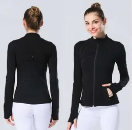 Lulus 2022 Jaqueta Yogas Feminina Roupas de Yoga Define Treino Esporte Casaco Jaqueta Fitness Secagem Rápida Moletom Moletom Sólido com Zíper para Cima Venda Imperdível 055ss