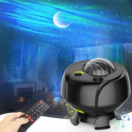 Andra hemträdgårdar ledde Aurora -projektor Galaxy Starry Sky Projector Lamp Northern Night Lights Bedroom Home Decoration Desk Lamps Luminaires Gift 230617