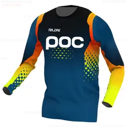 Cykeltröjor toppar Raudax Poc Men Downhill Jerseys Long Hleeves MTB Bike Shirts Offroad DH Motorcykeltröja Motocroswear Cycling Clothing T-Shirts 230619