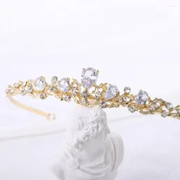 Haarspangen Temperament Kristall Tiara Luxus Strass Zirkon Braut Krone Hochzeit Schmuck Zubehör Frauen Stirnband Ornamente