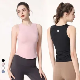 Lulus Designer Tank Top Yoga Summer Style Slim Fit Sports Vest女性のノースリーブセットジムトレーニングピラティスファッション服