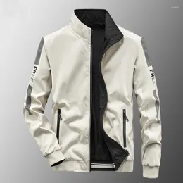 Jackets masculinos Spring Autumn Men Jacket Reversível Casaco Reversível Khaki Black Moda