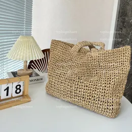 Designer shoppingväska handväskor Kvinnor Tygväskorna STRAW SHOULDBAGS Strandvävning Raffia Luxury Woven Bag Shopping Pures Lady Stora kapacitet