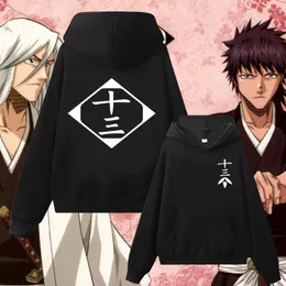 Erkek Hoodies Harajuku Anime Bleach Jushiro Ukitake Cosplay Shiba Kaien Sweatshirt Erkek Kadın Sokak Giyim