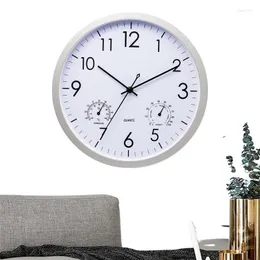 Wall Clocks Outdoor Clock Indoor With Hygrometer Large Retro Silent Weatherproof For Patio Pool