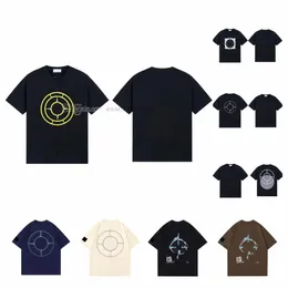 Summer Men t shirt Geometric Badges Pattern Designer T Shirt Women stone tshirt Trend letter Short Sleeve Casual shirts Top round neck High Street tee