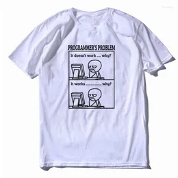 Camisetas Masculinas Engraçado Programador Problema Men Tshirt Harajuku Casual Summer Tops Hombre Loose O-neck Streetwear Roupas Masculinas Para Masculino