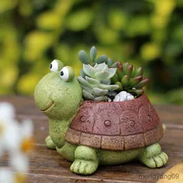 Planters krukor djurformad tecknad blomma kruka söt sköldpadda vase pott hem dekoration för saftiga växter kontor prydnad desktop djur vas r230620