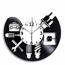 Zegarki ścienne Electrician Profession Clock Electricians Art Electric Shop Lover Prezent na każdą okazję