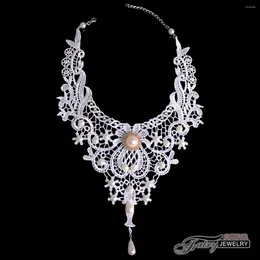 Catene Fashion Trend Personality Ins The Same Model Accessori Retro White Lace Clavicola Girocollo Collana Falso Collare Bambini