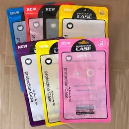 1000pcs 12*21cm 7 färger Plastiska mobiltelefonfodral påsar Mobiltelefonskal Förpackningsblåsare Pack för iPhone 11 8 7 Plus Case Cover