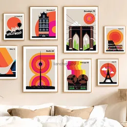 Paris Berlin Brüssel Brooklyn Rom Wandkunst Leinwand Malerei Nordic City Poster und Drucke Wandbild Bilder für Wohnzimmer Dekor L230620