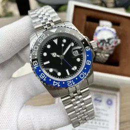 Кварцевые часы GMT Бэтмен с керамическим кольцом, мужские оригинальные наручные часы с механизмом