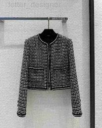 Vrouwen Jassen Designer 2022 Vrouwen Vintage Tweed Blazer Jas Jas Vrouwelijke Milan Runway Jurk Causale Lange Mouwen Tops Kleding pak Q4 Hcci