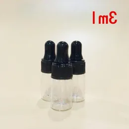 1ML 2ML 3ML Botellas de gota de pipeta recargables Pequeño cobalto claro Muestra de vidrio Cuentagotas Esencial envío rápido F385 Bmdae