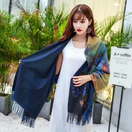 تصميم العلامة التجارية Scarves 2023 Cashmere Mashing Women Women Painting Digital Printing Shawl and Wraps Bandana Female Full