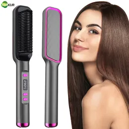 Alisadores de Cabelo Pente Escova Alisadora PTC Aquecimento Rápido Anti-Escalda Elétrico Cacheados e Lisos Perfeito para Salão Profissional em Casa 230620