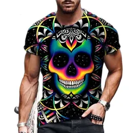 T-shirt da uomo T-shirt da uomo vintage con teschio T-shirt con stampa 3D Skull Death T-shirt per uomo Horror manica corta T-shirt oversize Abbigliamento uomo 230619