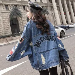 Kvinnorjackor Designer 2022 Spring Autumn Letter Crop Denim Women Casual Jeans Bomber Jacket Långärmad kappa Ytterkläder B449 JDFC