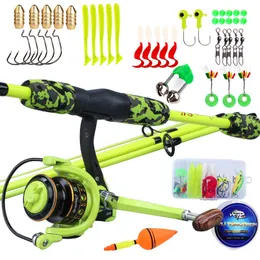 Rod Reel Combo Sougayilang Fishing Rod and Reel Combo Spinning Fishing Rod and Spinning Reel Fishing Line Lure Hook Full Set Gift for Boys Girl 230619