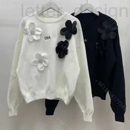 Kvinnors tröjor designer designer cc ull stickad tröja jacka virkning mujer pullover varumärke kvinnors ränder långärmad blommig jacquard casual hoodie skjorta