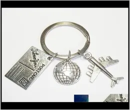 Key Rings Drop Delivery 2021 Fashion Travel Globe And Airplane Keychain Flight Attendants Gift Handmade Traveler Jewelry 337 Js1Hu8967660