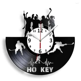 Wall Clocks Sports Basketball Ice Hockey Soccer Record Clock Large 12" For Boy Kid Room Night Light With Remote Control