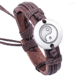 Bransolety uroku Vintage skórzana bransoletka Kobiety Sznurek prawdziwy sztuczny mankiet dla mężczyzn Pulsera lederen Armband