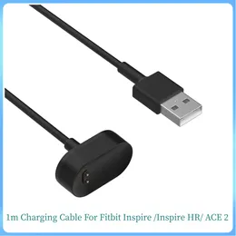 2PCS/LOT 1M USB Charger لـ Fitbit Inspire/Inspire HR/ACE2 Cable Cable Adapter Adapter for Inspire HR/ACE2 Charger