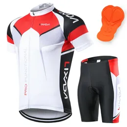 Shorts Cycling Clothing Set män andningsbar snabb torr kortärmad tröja vadderade shorts