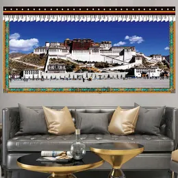 570-594-チベットぶり吊り絵画リビングルーム壁画ポタラ宮殿吊り布美学室装飾l230620
