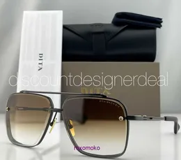 Top Original wholesale Dita occhiali da sole negozio online DITA MACH SIX Occhiali da sole quadrati Black Iron Frame Brown Gradient Len DTS121 62 03