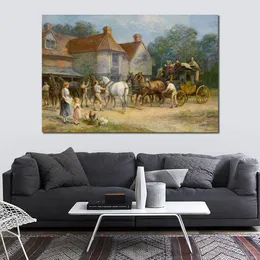 ハイウッドの高品質のキャンバスアートの再現ハーディの変化する馬を狩る風景絵画手描き