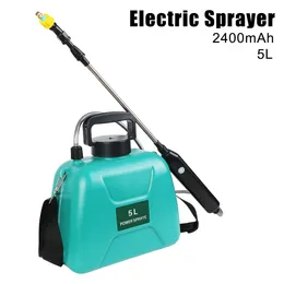 Sprutor Vatten kan jordbruksutrustning USB -laddningsbar 5L Electric Sprayer Garden Plant Mister med Spray Gun Automatic 230620